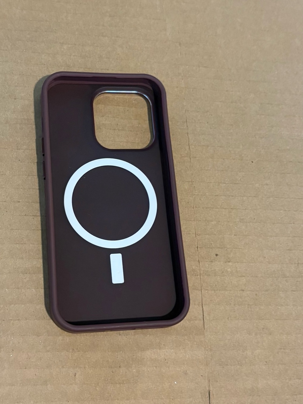 MagSafe-Compatible Plum Phone Case with White Alignment Ring